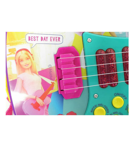 Pink Kindergitaar Reig, colorful children's toy musical instrument with strings and a playful design, ideal for young kids.