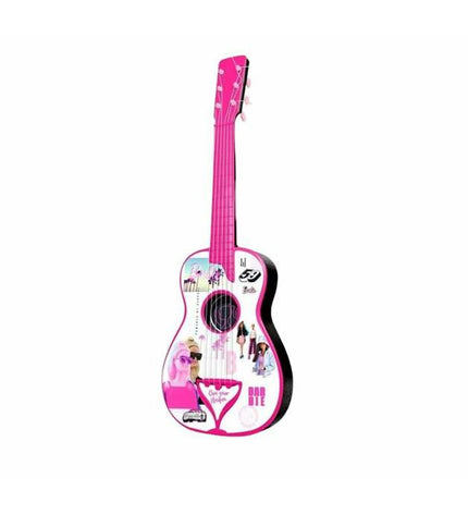 Reig Barbie-themed toy guitar for kids, colorful plastic musical instrument perfect for children's play and entertainment.