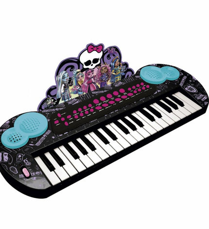 Reig Monster High educational playset with colorful monster-themed musical instruments for kids, featuring vibrant designs and accessories.