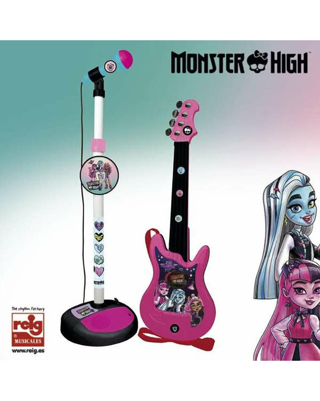 Monster High karaoke microphone toy for kids, colorful design, suitable for singing and musical play, part of children's musical toys.