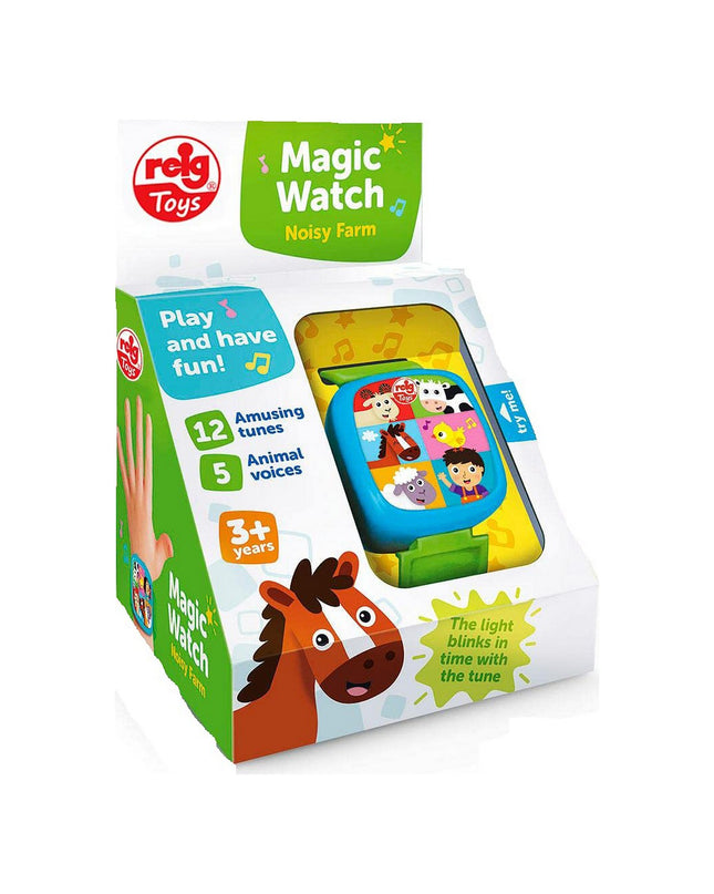 Reig interactive farm animal clock toy for children, colorful baby educational toy with farm animal figures and clock features.