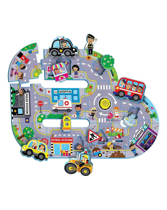Reig Busy City Kinderpuzzel with 11 pieces, colorful toy puzzle featuring city scene and urban elements for kids' play and learning.