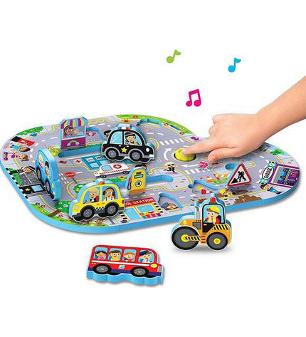 Reig Busy City Kinderpuzzel with 11 pieces, colorful toy puzzle for children, featuring city scenes and playful images.