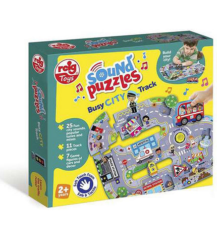 Reig Kinderpuzzel Busy City with 11 pieces, colorful cityscape puzzle for children, educational toy and brain teaser.
