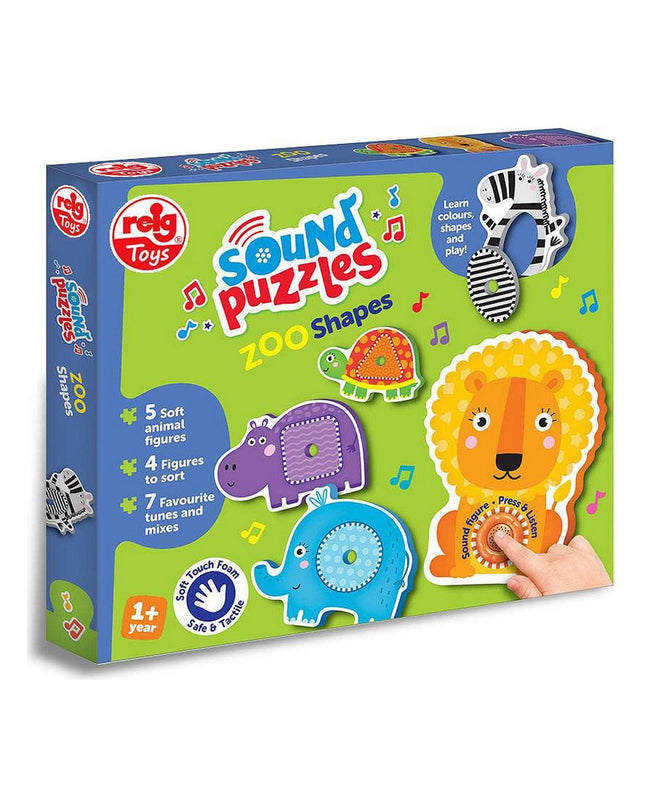 Reig baby musical farm animal puzzle with colorful zoo shapes, designed for young children to play and learn.