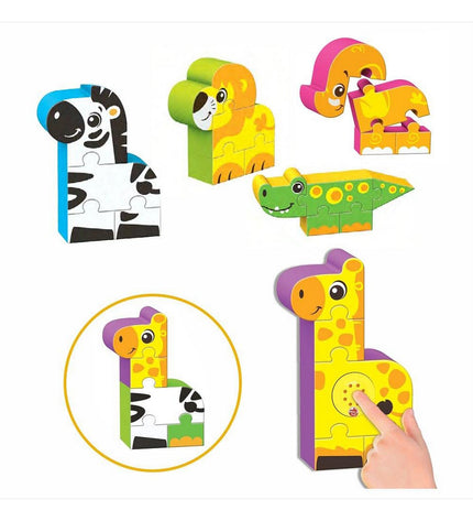 Reig baby toy zoo puzzle with 22 colorful animal blocks for young children, featuring various animal shapes and bright colors.