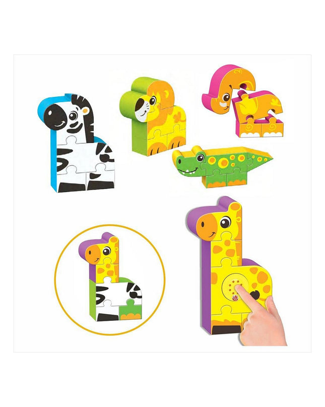 Reig baby toy zoo puzzle with 22 colorful animal blocks for young children, featuring various animal shapes and bright colors.