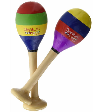 Reig multicolour wooden and plastic maracas for children, 20 cm, musical toy and percussion instrument for kids.