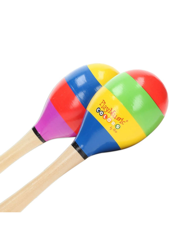 Colorful Reig maracas made of wood and plastic, 20 cm, ideal for children's musical toys and games.