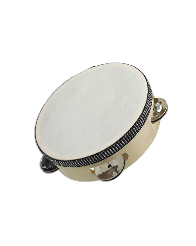 Reig tambourine with 14 cm diameter, made of wood and plastic, designed for children's musical play and games.