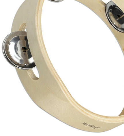 Reig tambourine with 15cm diameter, wooden and plastic construction, designed for children's musical play and percussion.