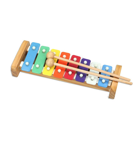 Colorful Reig Xylofoon toy with multicolored wooden and plastic bars, designed for children's musical play and entertainment.