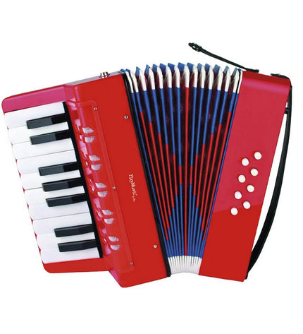 Reig Muziekspeelgoed Reig klavieraccordeon for children, colorful toy musical instrument with keys and buttons.