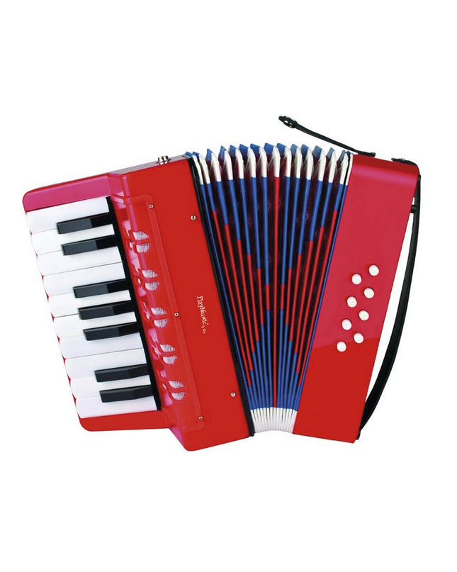 Reig Muziekspeelgoed Reig klavieraccordeon for children, colorful toy musical instrument with keys and buttons.