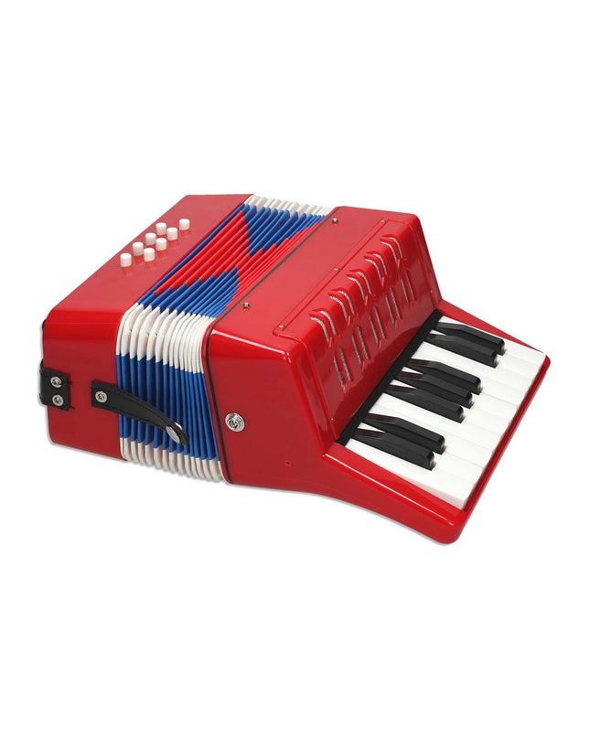 Reig muziekspeelgoed klavieraccordeon for children, colorful toy musical instrument with keys and buttons for kids' playtime.