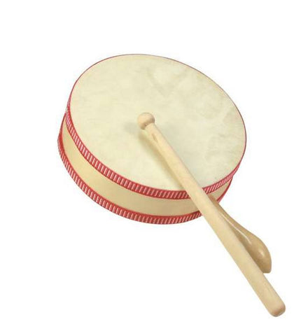 Reig plastic music toy drum with a 15 cm diameter, colorful design, and sturdy construction for children's musical play activities.