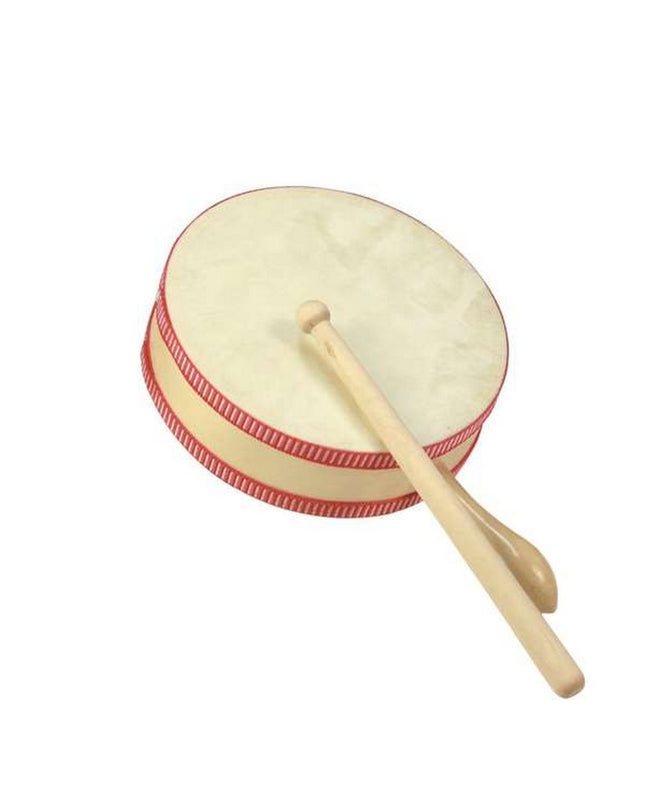 Reig plastic music toy drum with a 15 cm diameter, colorful design, and sturdy construction for children's musical play activities.