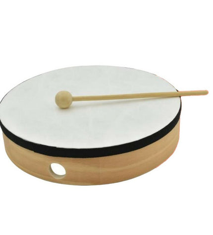 Reig plastic tambourine with 25.4 cm diameter, children's musical instrument with metal jingles, suitable for kids' music play.