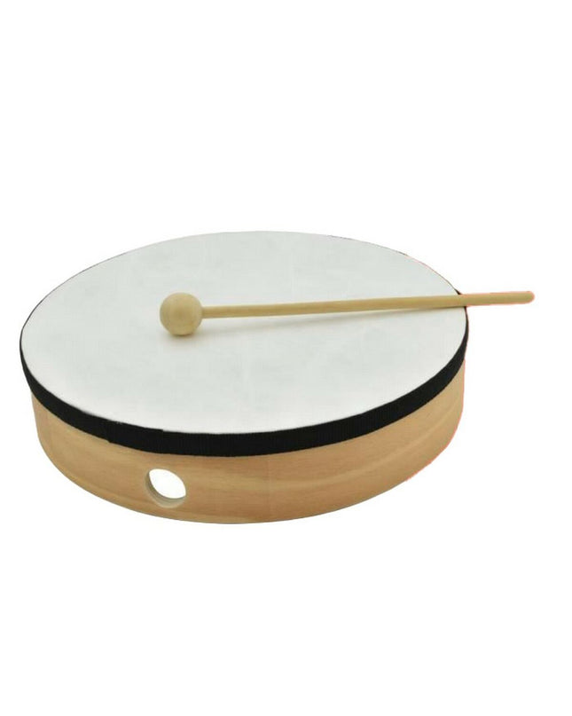 Reig plastic tambourine with 25.4 cm diameter, children's musical instrument with metal jingles, suitable for kids' music play.