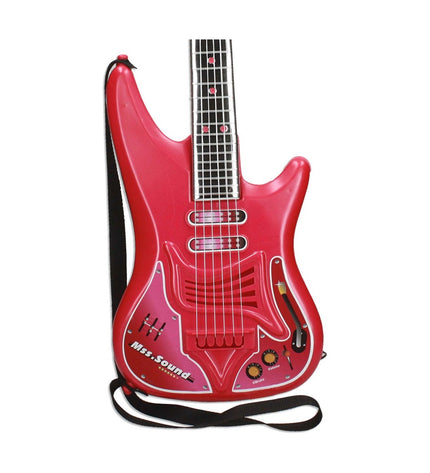 Reig Kindergitaar Rood with built-in microphone, colorful toy musical instrument for children, perfect for young music enthusiasts.