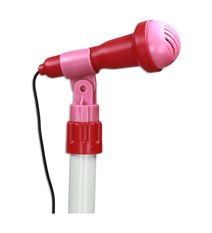 Red Reig Kindergitaar with built-in microphone, colorful toy musical instrument for children, ideal for young music enthusiasts.
