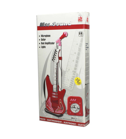 Red Reig Microfoon toy guitar for kids, colorful play musical instrument suitable for children’s musical games