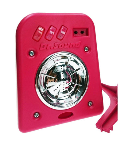 Pink Reig Kindergitaar with built-in microphone, colorful toy musical instrument for children, suitable for play and learning.