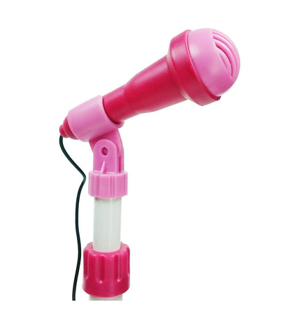 Pink Reig Kindergitaar with built-in microphone, a children's musical toy suitable for play and learning music skills.