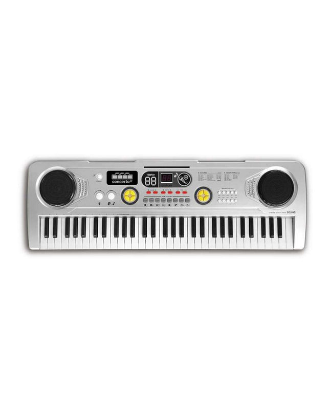 Reig Piano Reig 8923 silver-colored toy musical instrument for children, 73 x 22.8 x 6.5 cm, with keyboard and play features.