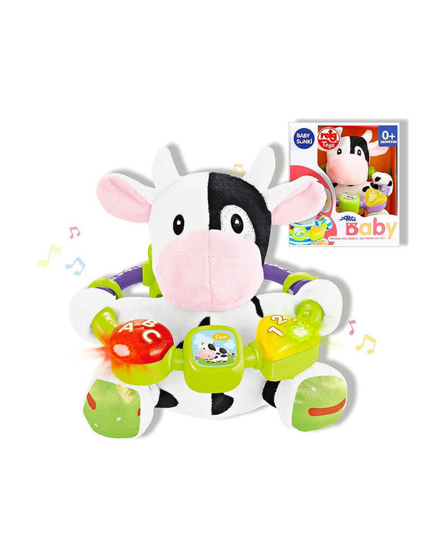 Reig musical plush toy, 20 cm cow, soft baby comfort toy with musical feature, ideal for young children.