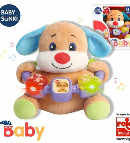 Reig zachte muzikale knuffel beer, 20cm, geschikt als speelgoed en comfortobject voor kinderen.