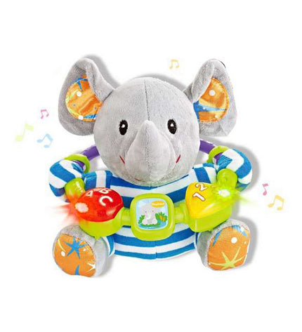 Reig baby plush elephant toy with sound, 35 cm, soft stuffed animal for young children, featuring colorful fabric and gentle details.