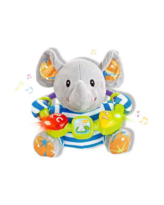 Reig baby plush elephant toy with sound, 35 cm, soft stuffed animal for young children, featuring colorful fabric and gentle details.
