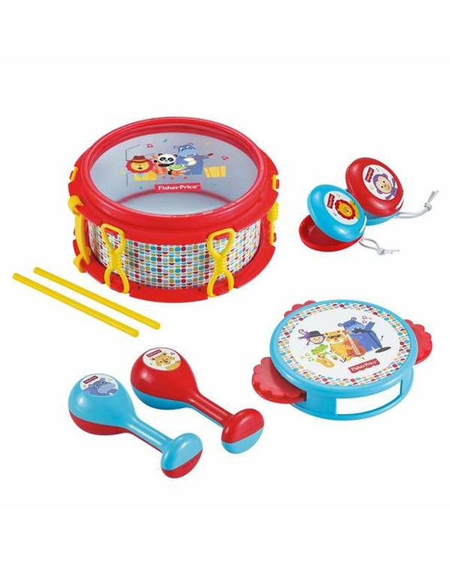 Fisher-Price baby music toy Band Drum with colorful drumsticks, designed for young children to play and explore musical sounds.