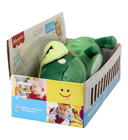 Fisher-Price crocodile plush toy, 30 cm soft stuffed animal, perfect for children, with bright green and friendly face.