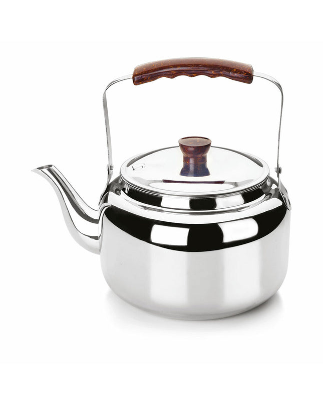 Ibili Pava silver coffee maker in stainless steel with 2.75L capacity, suitable for brewing coffee and tea at home.