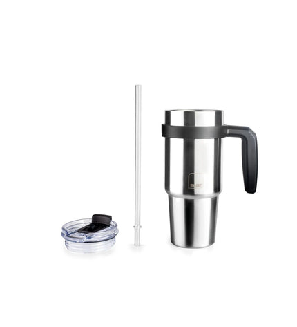 Ibili 580 ml gray stainless steel thermal mug with lid, suitable for sports, outdoor activities, camping, and hiking.