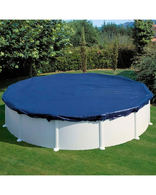 Gre zwembadafdekking in zwart for tuin, zwembaden and jacuzzi's, showing a durable pool cover on a swimming pool.