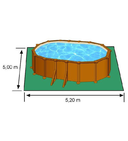 Gre Verwijderbaar Gre Pacific oval swimming pool kit, 500x300x120 cm with wooden frame, suitable for garden pools and outdoor use