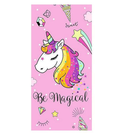 Secaneta Magical beach towel, 75x150 cm, with vibrant colorful patterns, perfect for bathroom or poolside use.