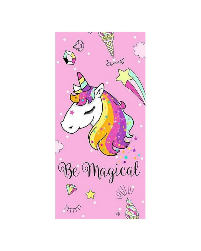 Secaneta Magical beach towel, 75x150 cm, with vibrant colorful patterns, perfect for bathroom or poolside use.