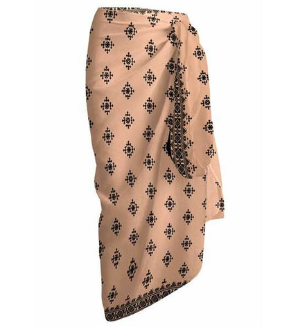 Secaneta Luca sarong in vibrant colors, suitable for sport, outdoor, and watersport activities, shown draped on a model.