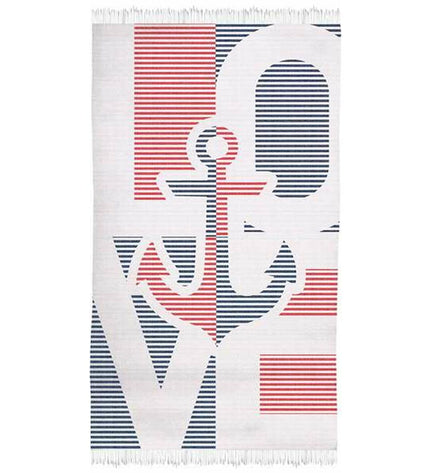 Secaneta bathroom towel, 95 x 160 cm, in soft fabric with a striped pattern, ideal for home or kitchen use.