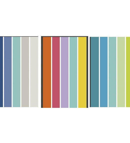 Secaneta Takin beach towel in 100x170 cm with colorful striped pattern, ideal for home, bathroom, or poolside use.