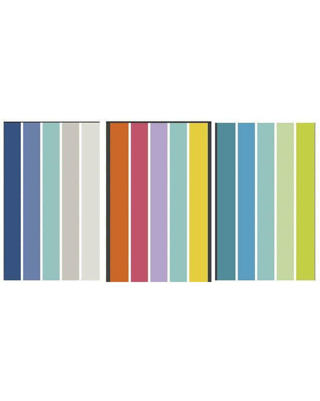 Secaneta Takin beach towel in 100x170 cm with colorful striped pattern, ideal for home, bathroom, or poolside use.
