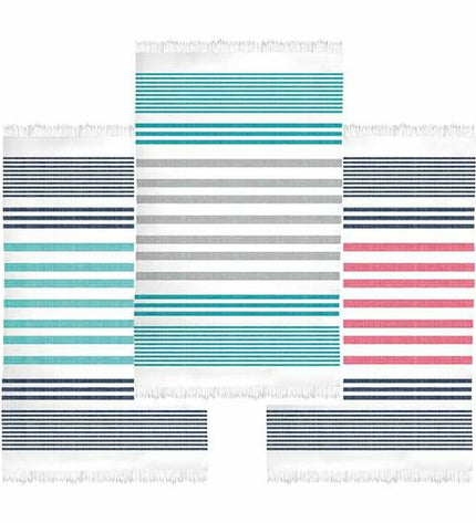 Secaneta badstof sarong Secaneta Yadara, 95 x 160 cm, soft terry cloth for bathroom use, with a colorful striped design.