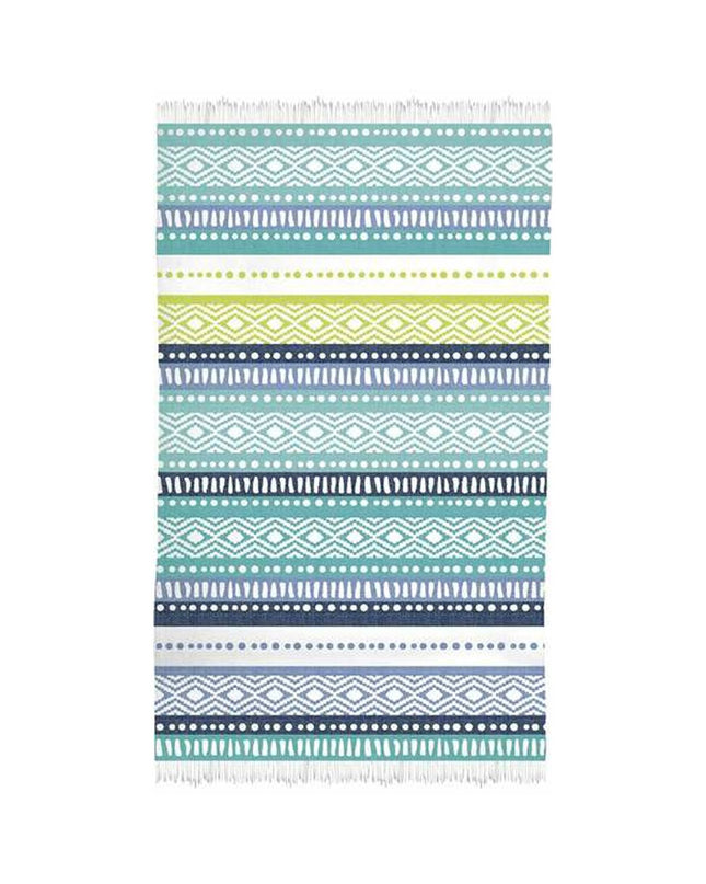 Secaneta beach towel 100x160 cm with colorful striped pattern, suitable for bathroom or beach use.