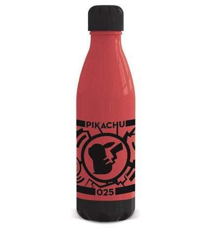 Black Pokémon plastic water bottle, 660 ml, made of polypropylene, ideal for outdoor sports, camping, and hiking.