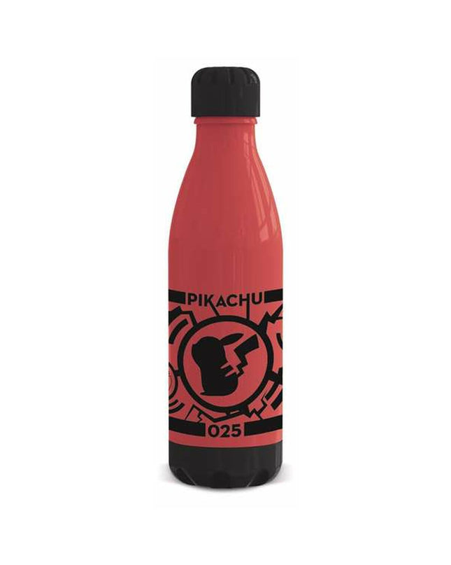 Black Pokémon plastic water bottle, 660 ml, made of polypropylene, ideal for outdoor sports, camping, and hiking.