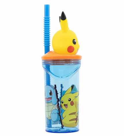 Pokémon multicolour PVC plastic water bottle for sports and outdoor activities, 360 ml, featuring Pokémon characters.
